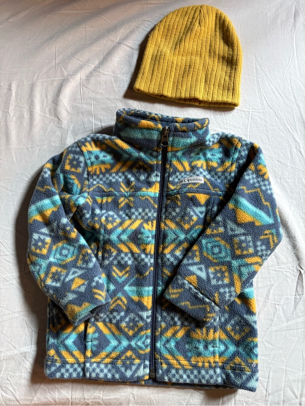 Columbia Kids' Geometric Fleece Jacket & Beanie Set